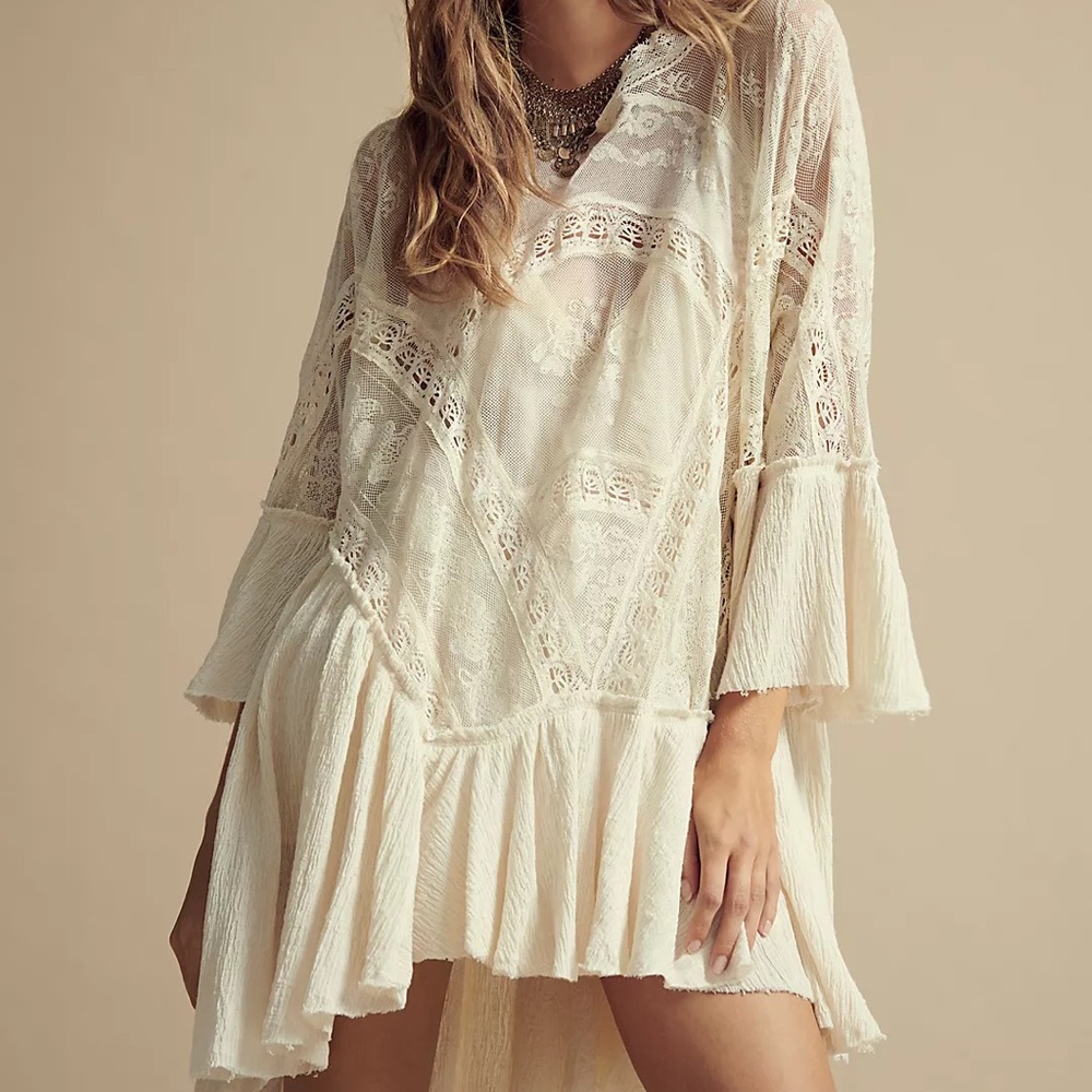 Free People Cream Lace Dress